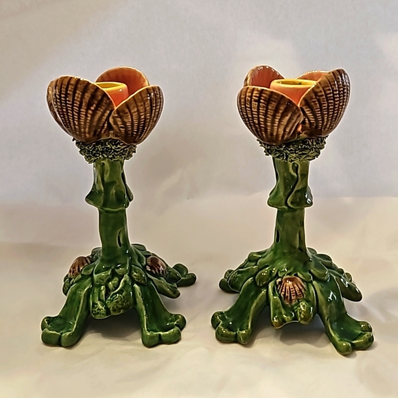 Weird and wonderful! Portuguese ceramic, ocean-themed candle holders. - Picture 2 of 11